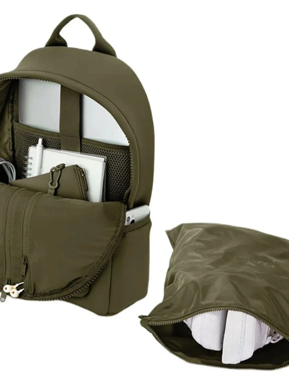 Dagne Dover Dakota Medium Backpack in Dark Moss - Picture 2 of 9
